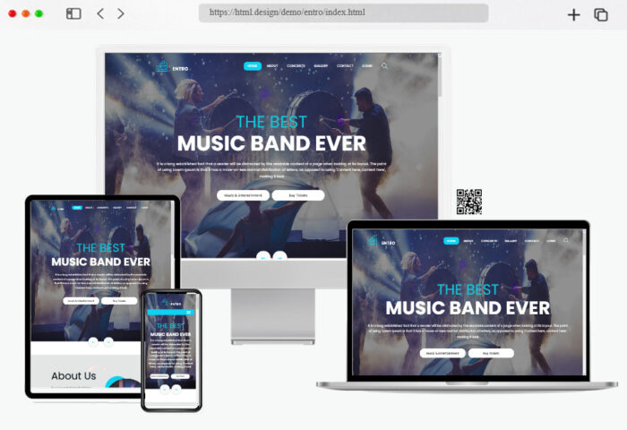 entro music band template for musicians and bands