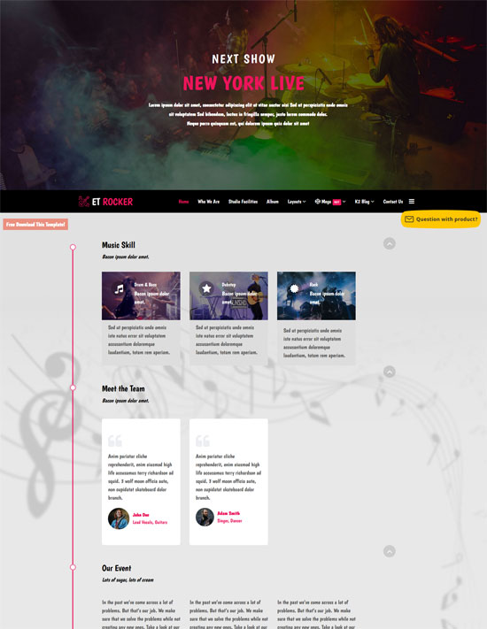 et rocker free joomla music template