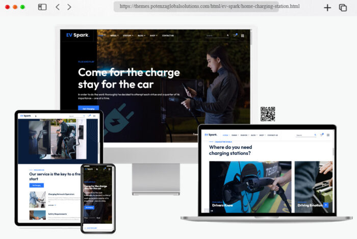 ev spark electric vehicle charging stations html template