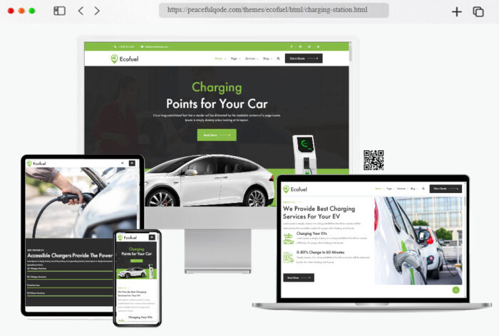 ecofuel electric car charging station html template