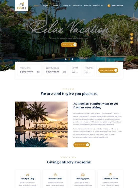ecorik hotel html template