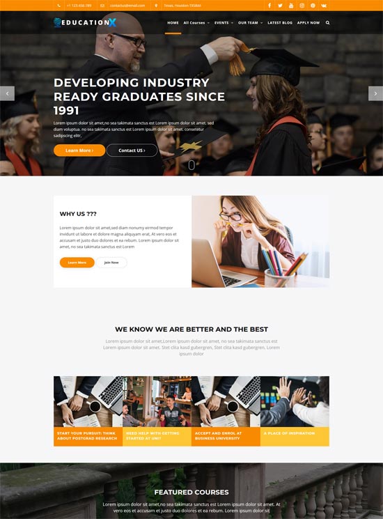 education x free wordpress theme