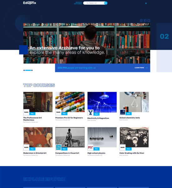 eduprix free html education website template