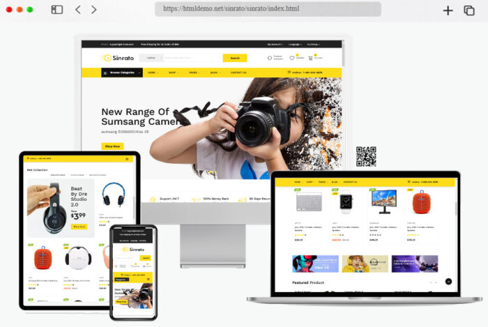 electronics ecommerce html template sinrato