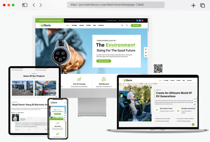 elexio electric vehicle charging station html template