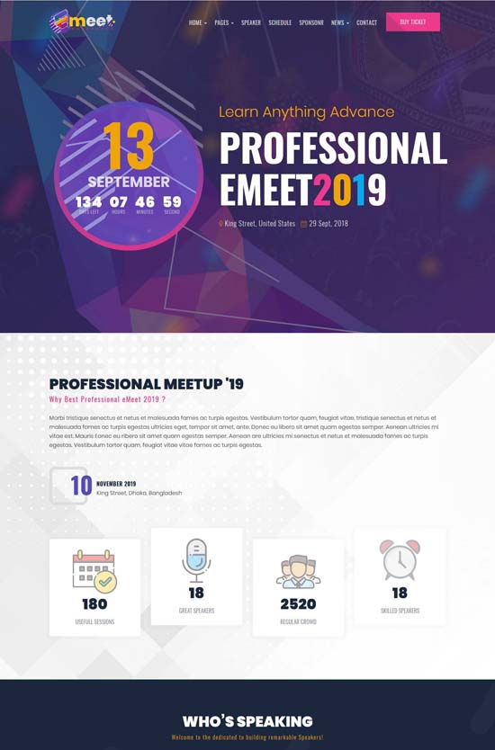 emeet event meetup wordpress theme