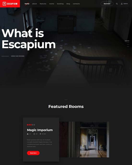 escapium escape game wordpress theme