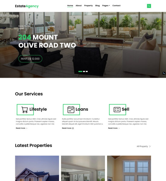 estateagency free bootstrap real estate website template