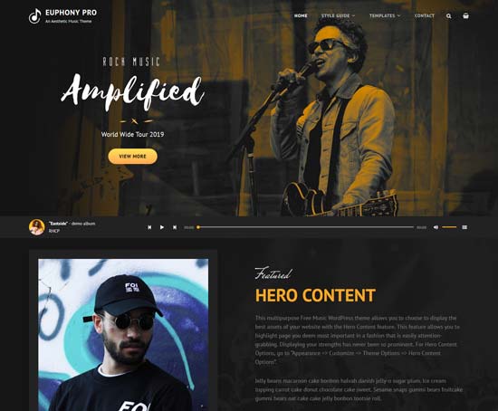 euphony free full width wordpress theme