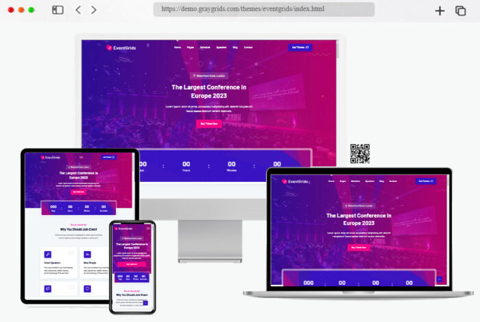 eventgrids event landing page template