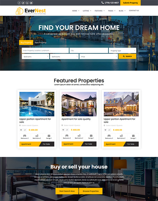 EverNest Real Estate HTML Template