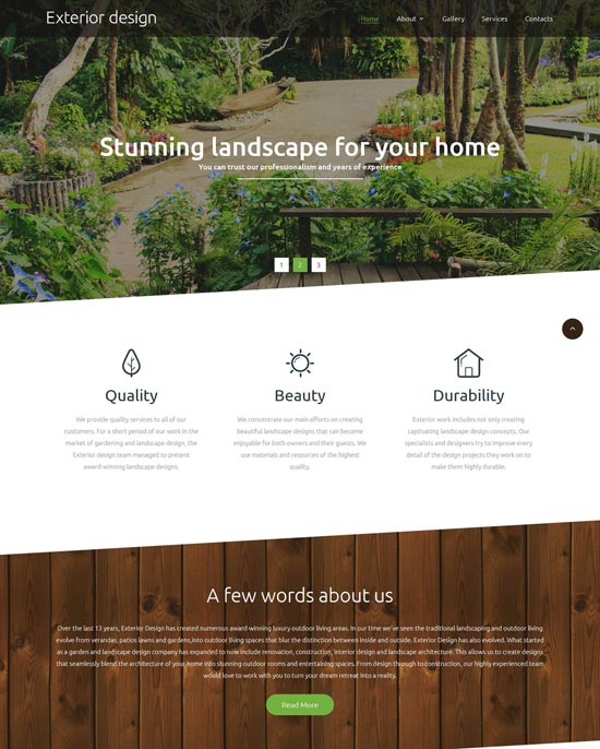 exterior design landscape html template