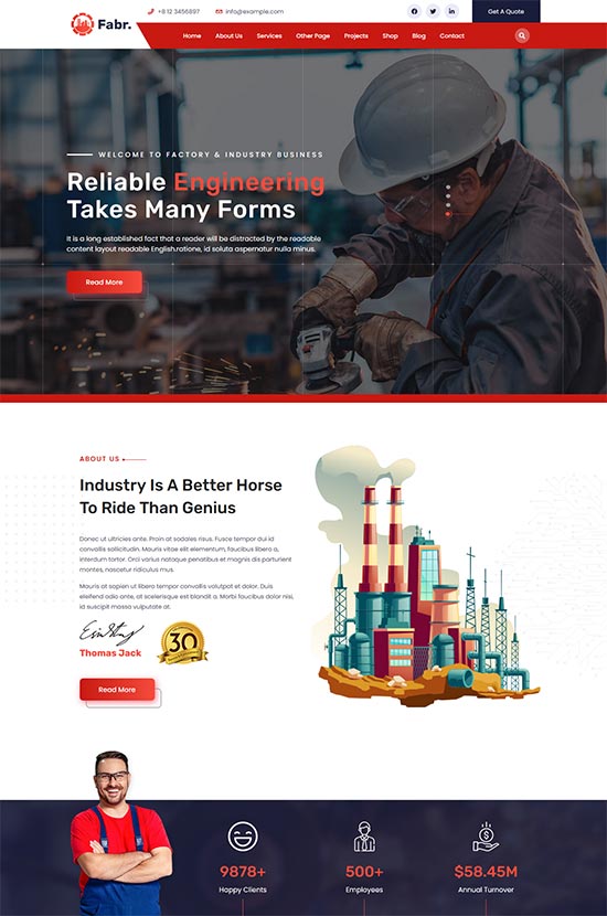 fabr industrial html template