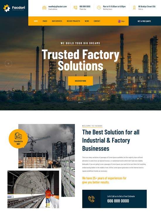 facdori industrial business html template