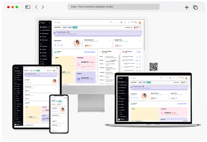 facit react typescritpt admin dashboard template