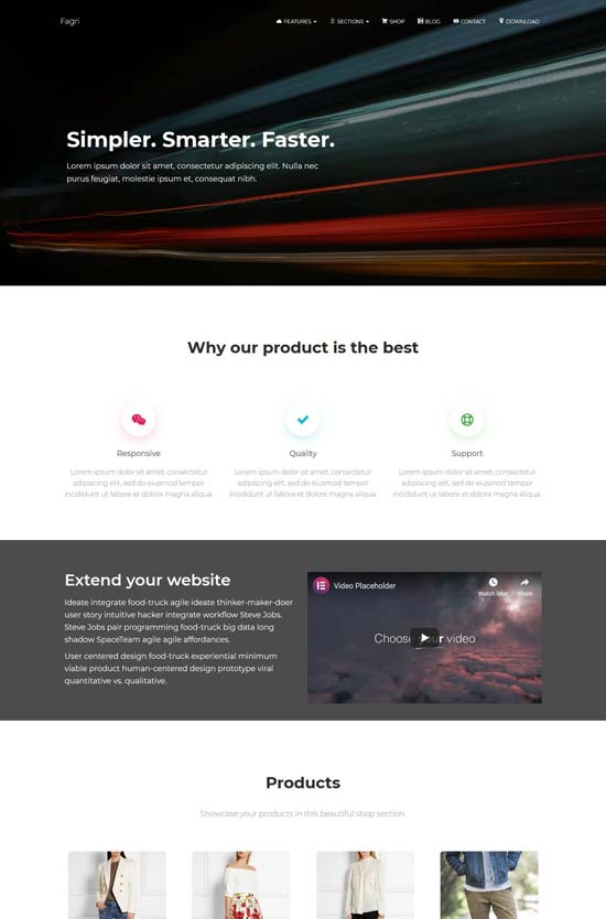 fagri free one page wordpress theme