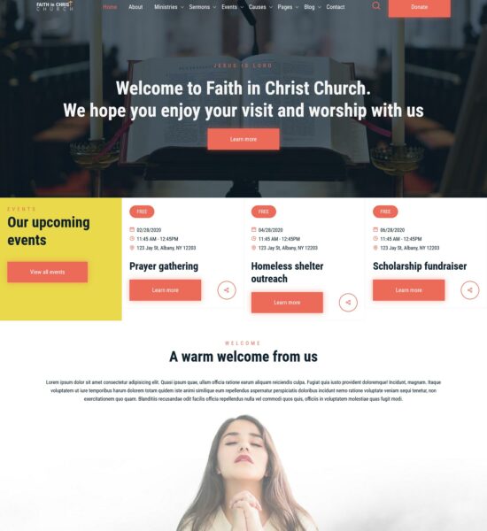 faith in christ church html template