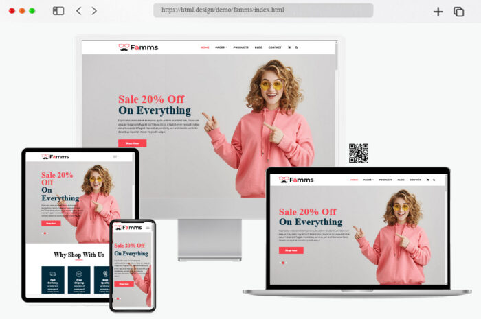 famms free ecommerce html template