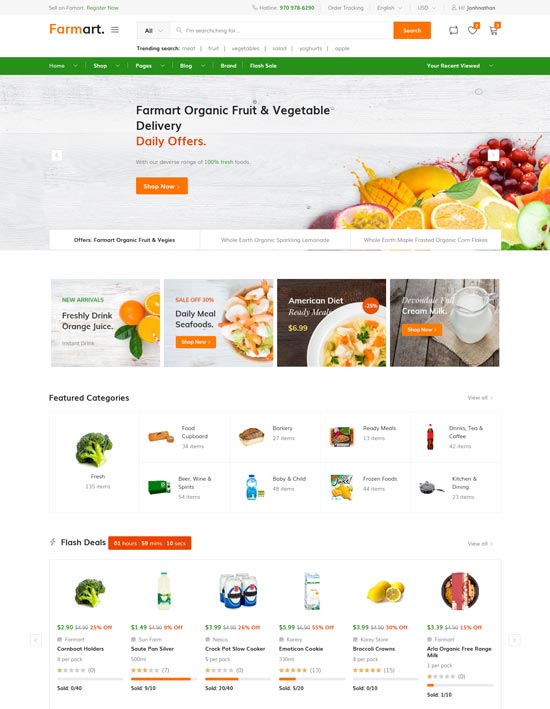 farmart organic marketplace html template