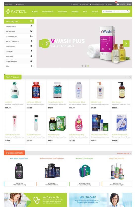 fastest pharmacy magento theme