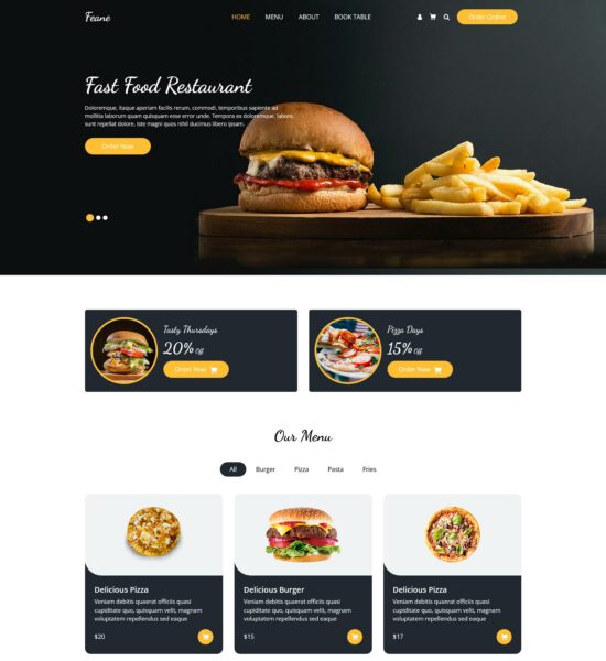 feane bootstrap html website template