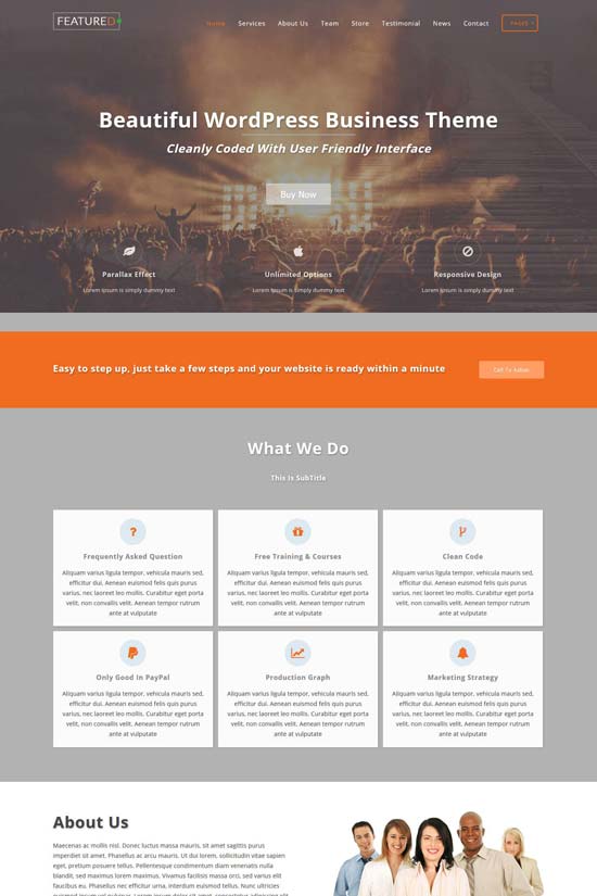 featuredlite free one page wordpress theme