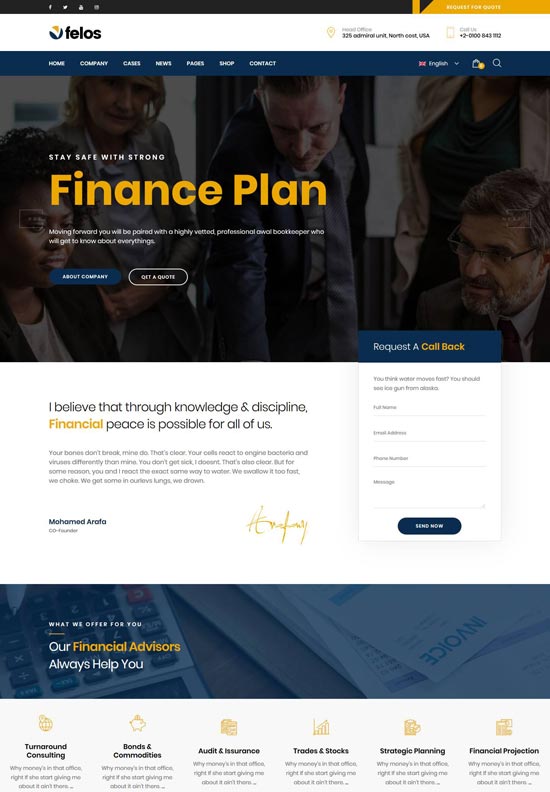 felos finance wordpress theme