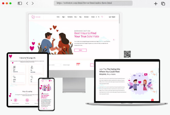 fervor love dating community html template