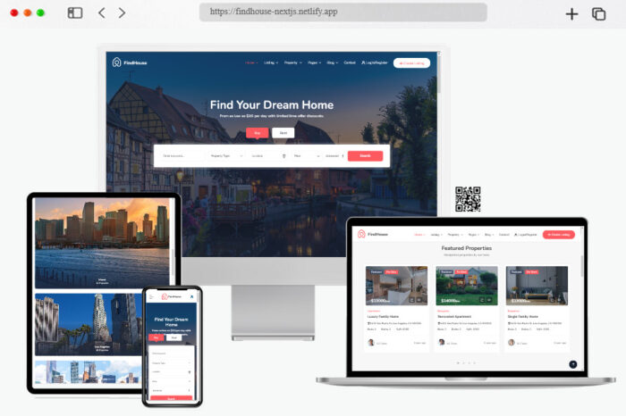 findhouse real estate react nextjs template