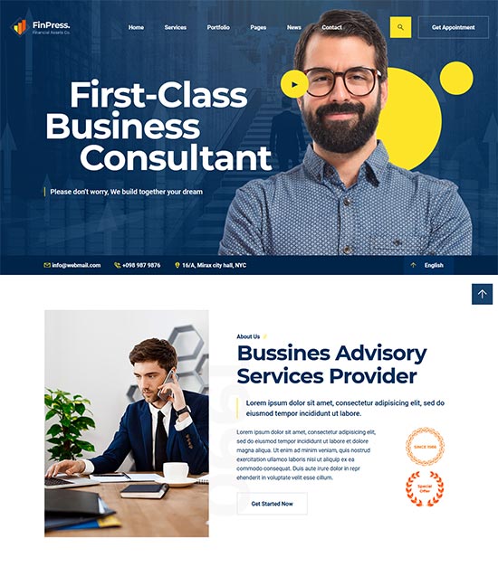 finpress consulting business html template