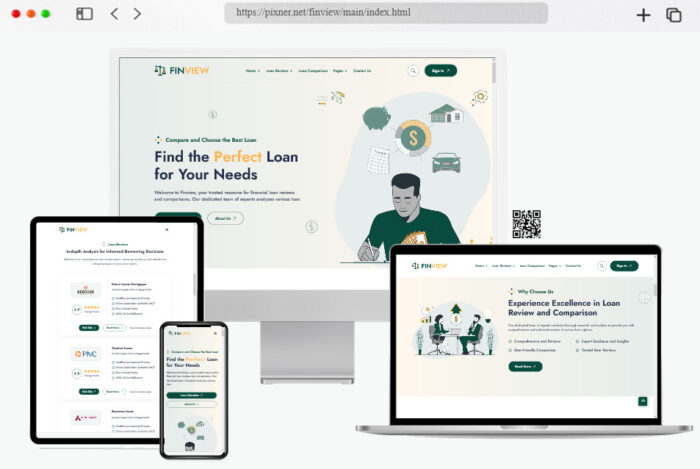 finview financial loan review website html template