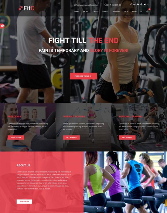 fitd gym fitness html template