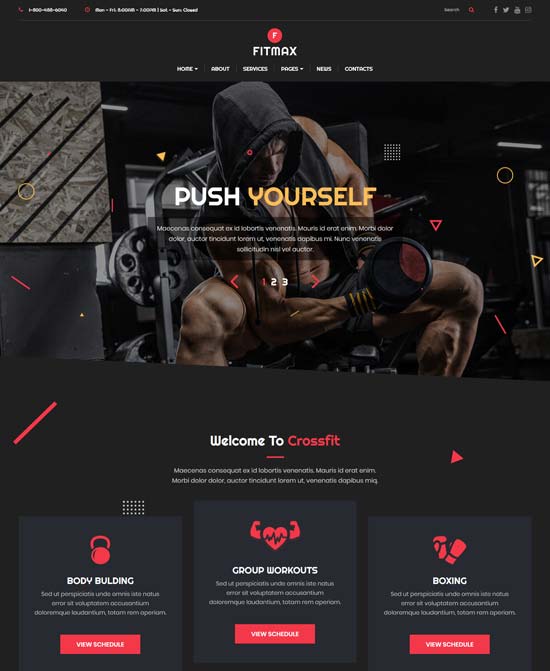 fitmax fitness html template