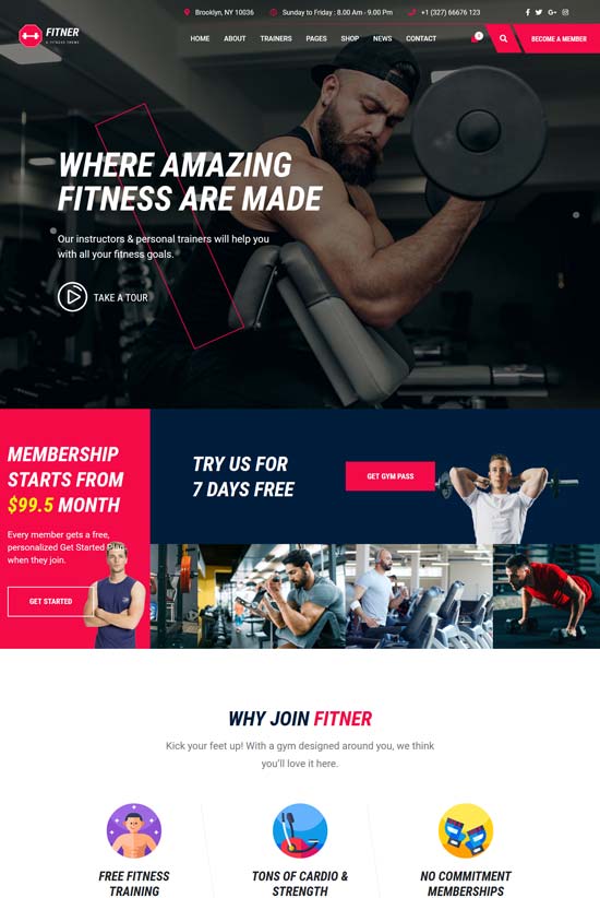 fitner gym html template
