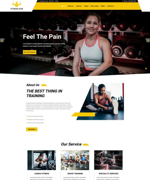 fitness club gym wordpress