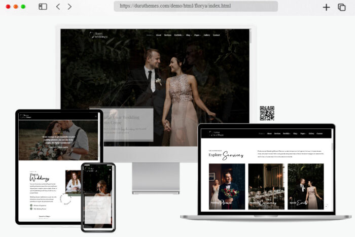 florya elegant wedding website design