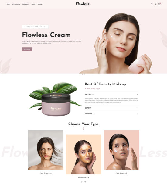 flowless beauty cosmetics opencart theme