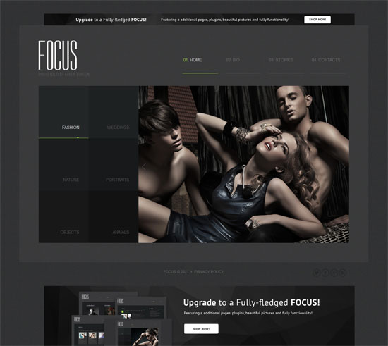 focus photographer free joomla template