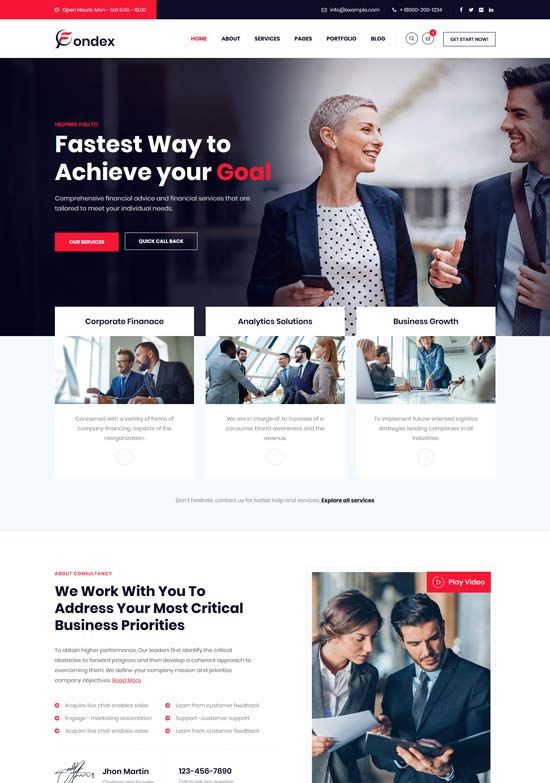 fondex finance consulting html template