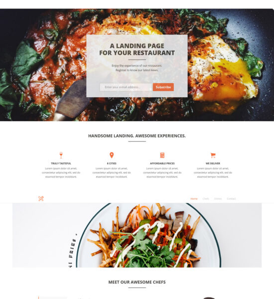 foodlanding bootstrap landing page template
