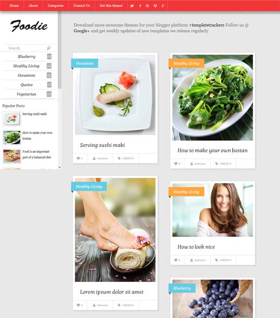 foodie blogger template