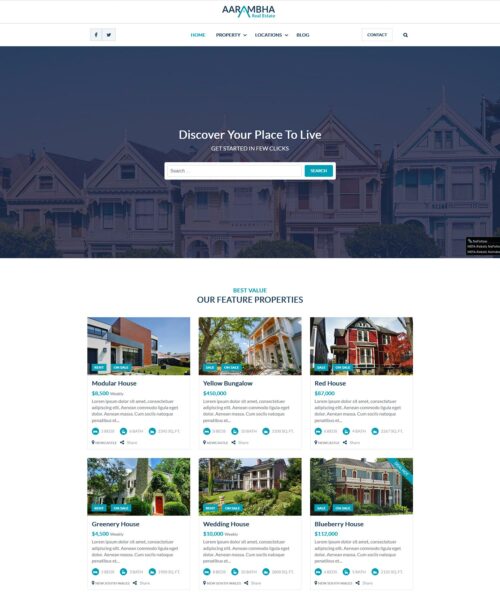 free aarambha real estate wordpress