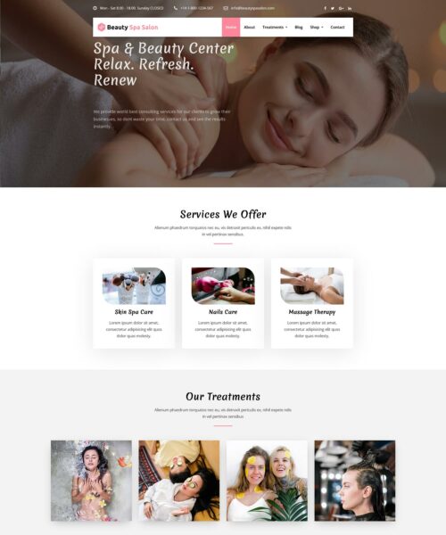 free beauty spa salon wordpress