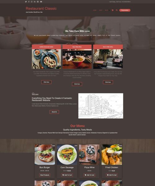 free classic restaurants wordpress