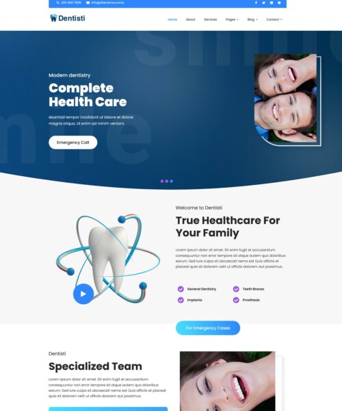 free dentisti clinic wordpress