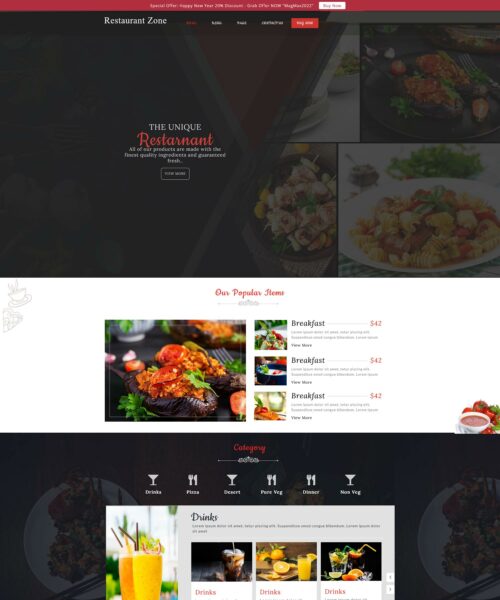 free digi restaurant wordpress theme