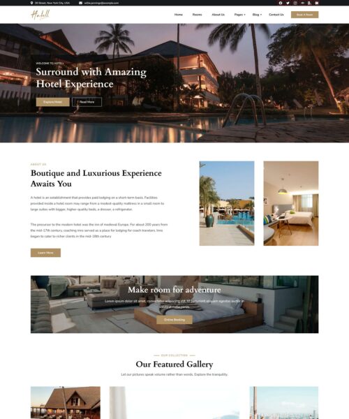 free hotell boutique wordpress theme