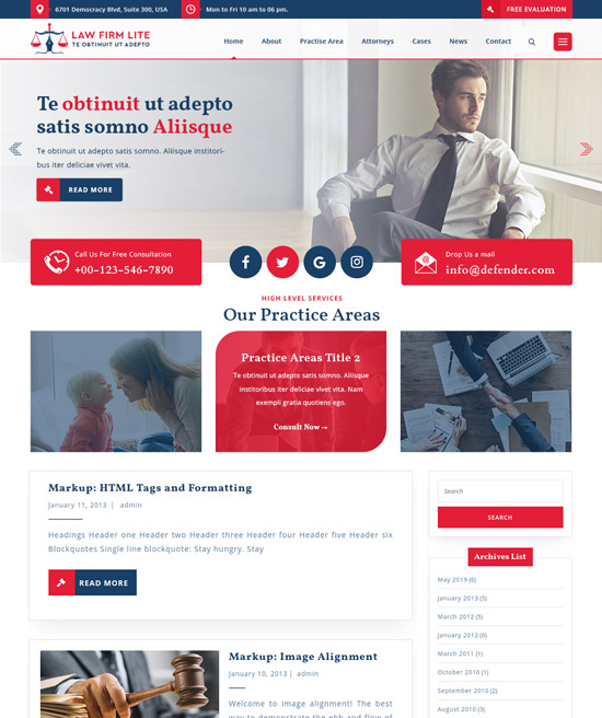 free law firm wordpress theme