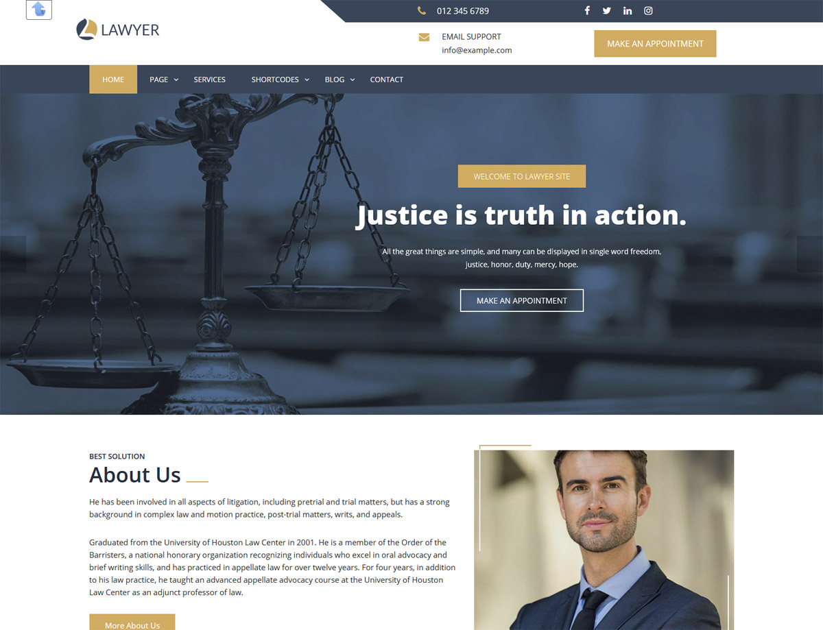 Free Lawyer WordPress Themes 2021
