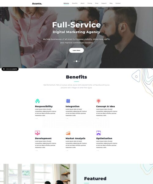 free one page multipurpose business theme